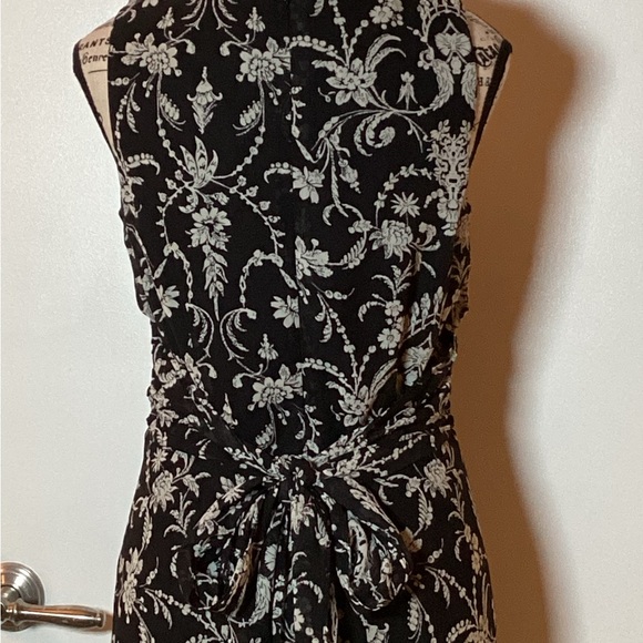 🩵NWT🩵 Studio 1940 Maxi Sleeveless Dress Womens 6 Black Floral Lined Tie Zipper - Picture 6 of 7